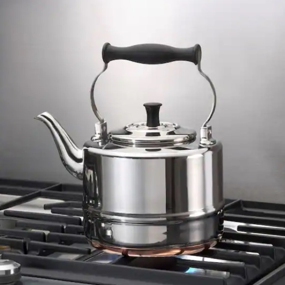 Stainless Steel and Copper-Base 2-Qt. Gooseneck Tea Kettle
